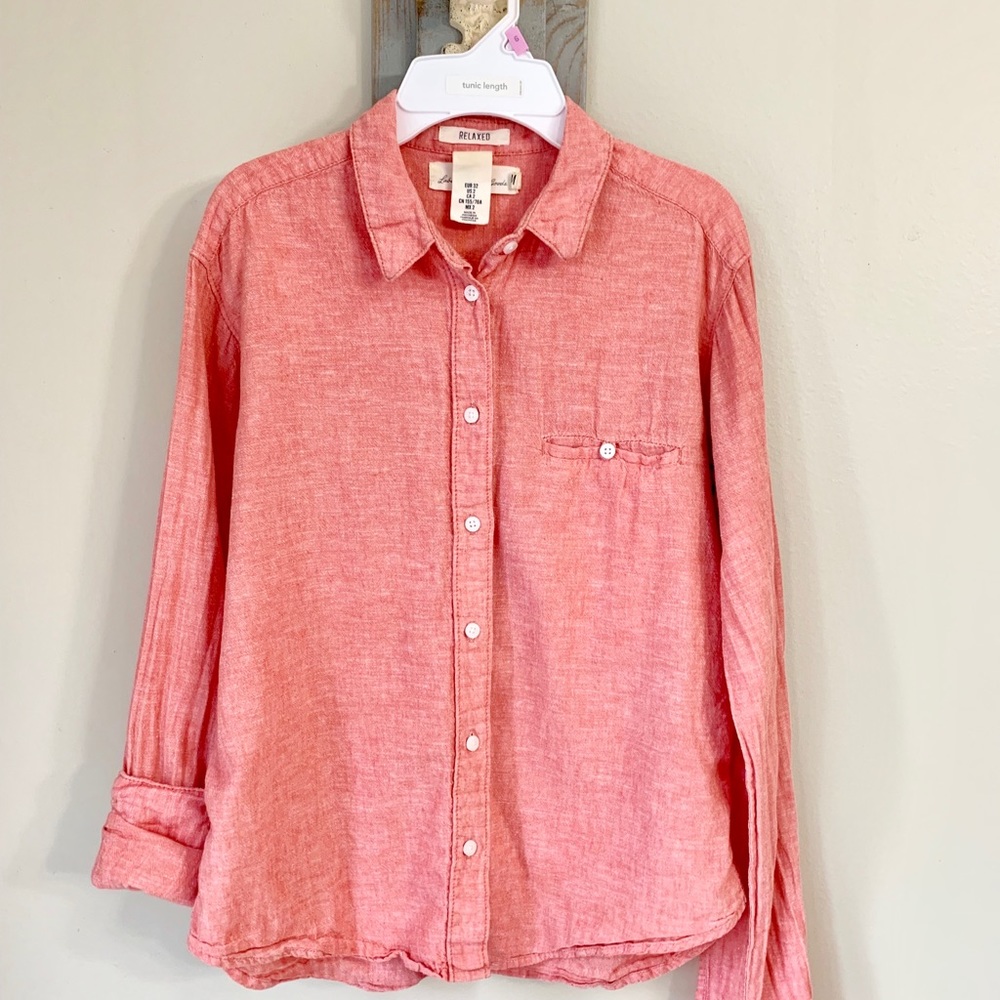 L.O.G.G by H&M lines Blend Button Down Shirt